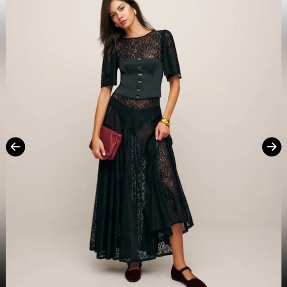 Reformation Jaclyn Satin Top - Black - NWT Size 12 - Picture 5 of 13